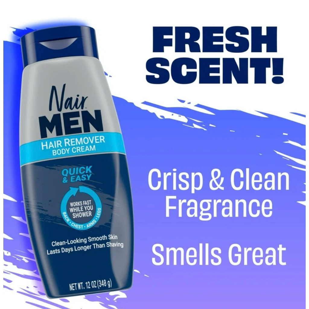 พร้อมส่ง ของแท้100%  Nair men hair removal body cream 348g.