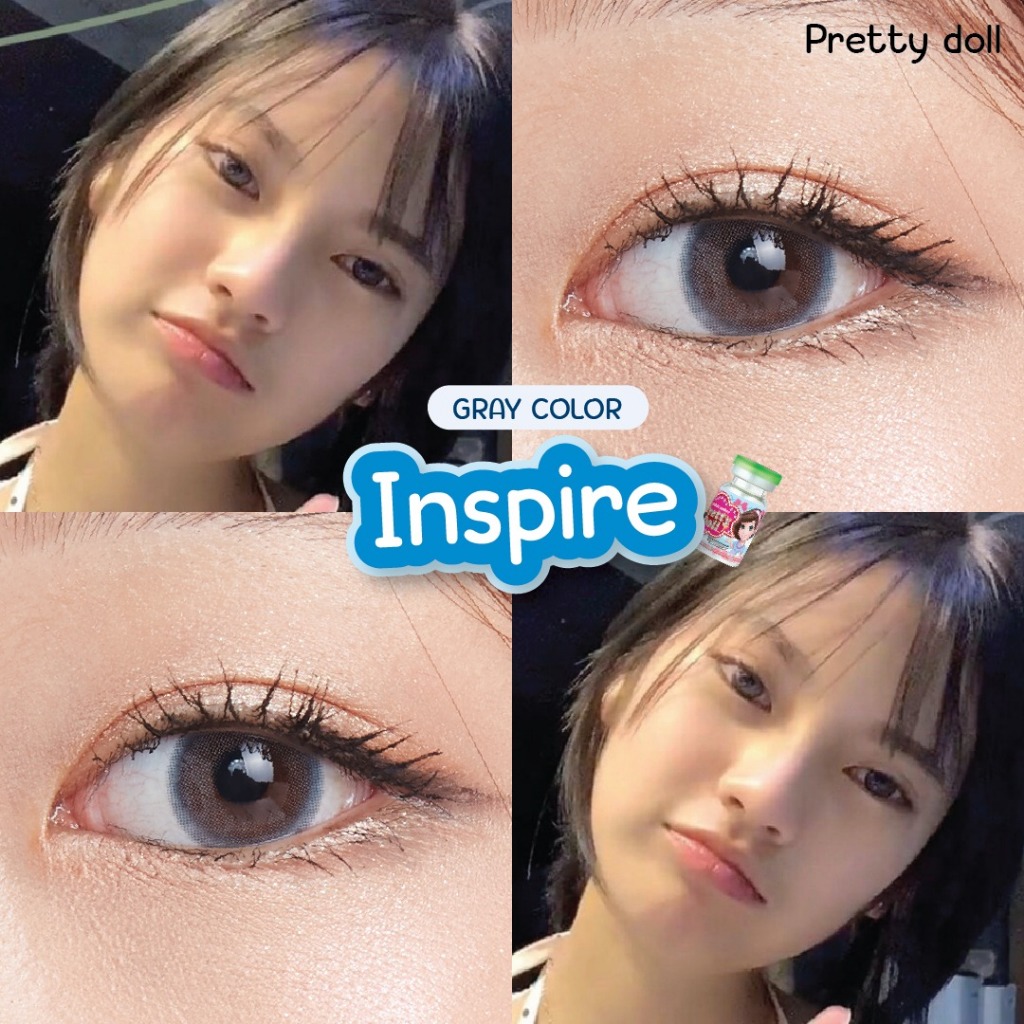 (COD)คอนแทคเลน์ Contactlens ธรรมชาติInspire สายตา+ปกติ Prettydoll 00ถึง- 6.00 เลนส์นิ่มสบายตาฟรีตลับ