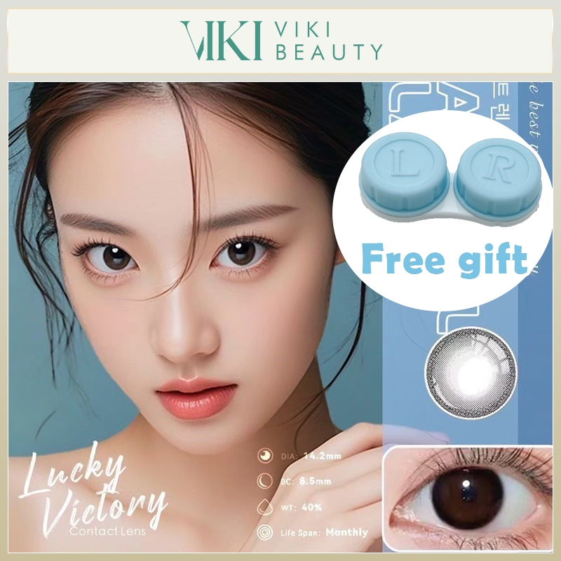 ขนาดใหญ่ คอนแทคเลนส์ 1ค Big Eye Grey/Brown/Black ค่าสายตาปกติ Contact Lens 14.5mm/14.2mm/14.0mm