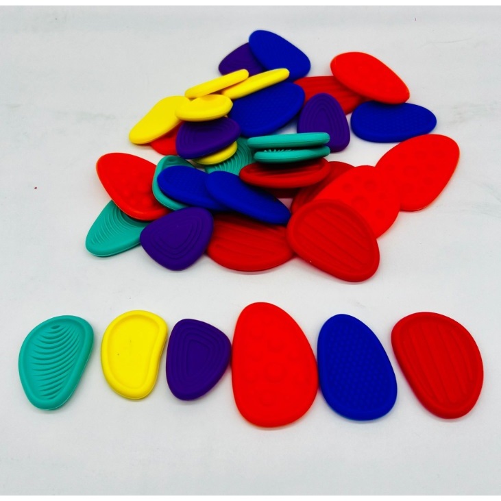 Montessori Stone Silicone Texture 6 pcs ของเล่นเสริมพัฒนาการ มอนเตสซอรี่ ผิวสัมผัส หินสี Color & Sensory Training - รูปที่ 5