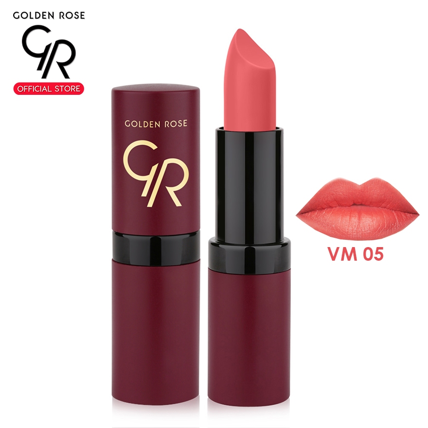 Golden Rose/โกลเด้น โรส เวลเวท แมท ลิปสติก 4.2 กรัม เบอร์ 01 Golden Rose Velvet Matte Lipstick 4.2g No.01 สีนู้ด