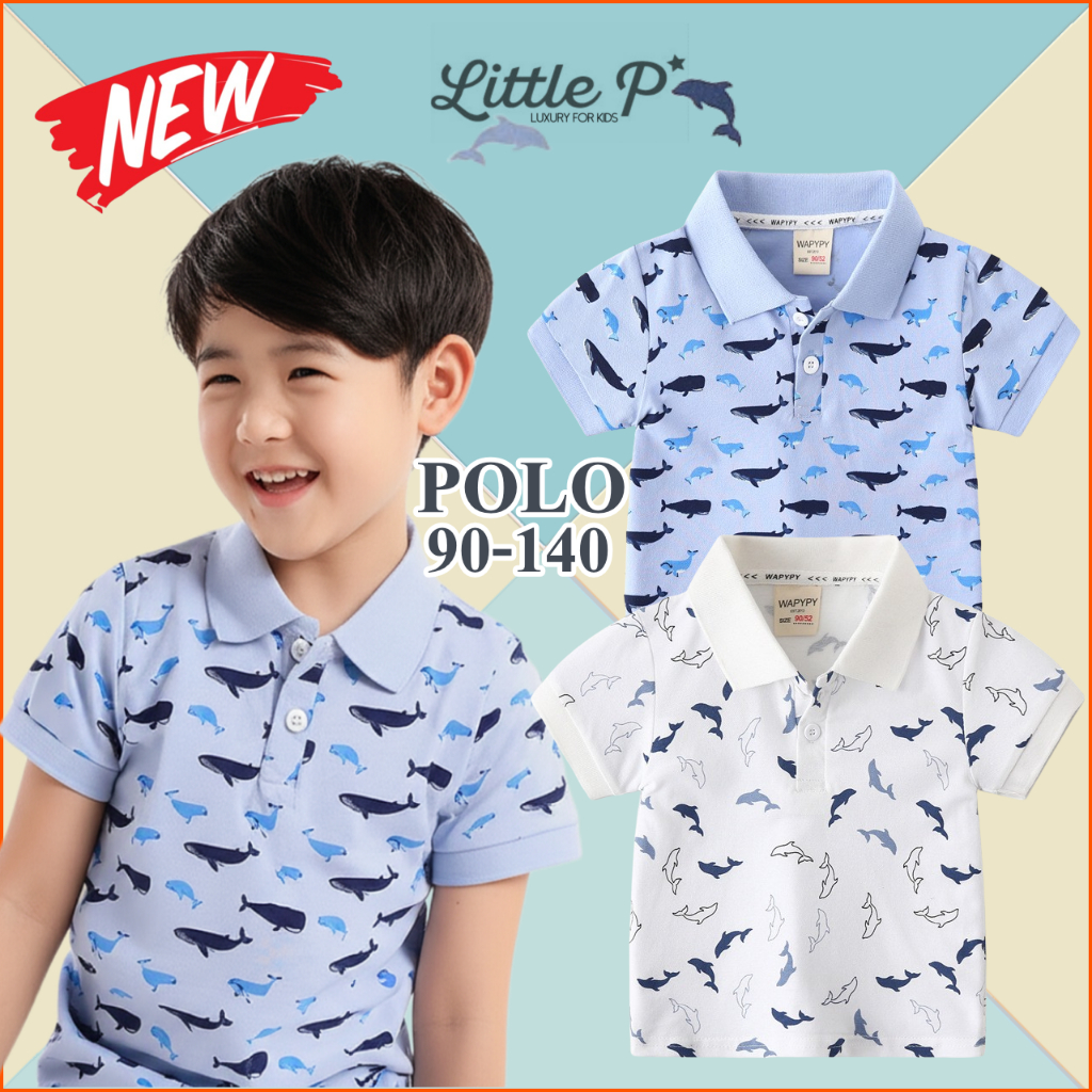🌟🇹🇭 ส่งด่วน🌟 ใหม่ ! เสื้อโปโลเด็ก โปโลเด็กชาย อายุ​ 1-9 ปี By Little.P
