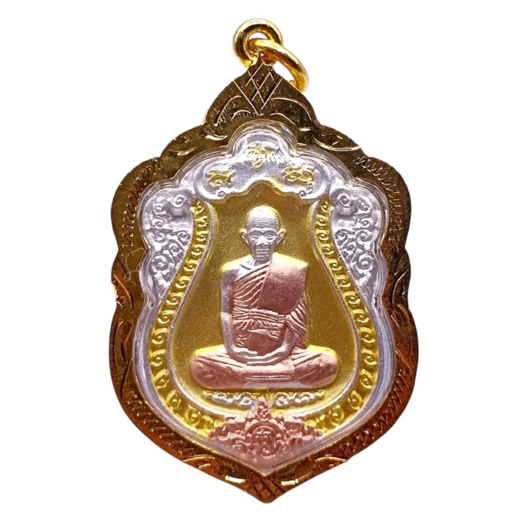 K237 หลวงพ่อรวย เหรียญหลวงพ่อรวย พระหลวงพ่อรวย รุ่นรวย99 วัดตะโก จ.อยุธยา เนื้อ 3K กรอบทองไมครอน