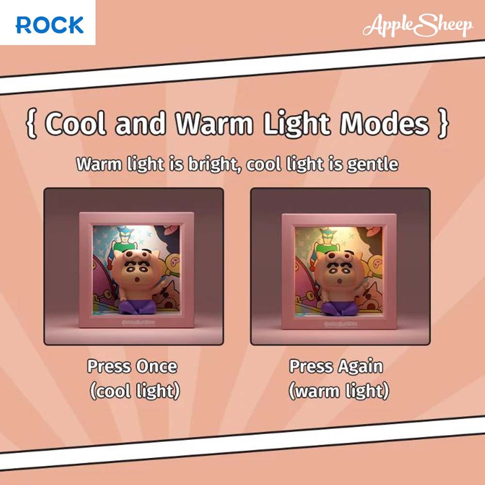 [Rock Night Light Shinchan/Shiro/Photo Frame] โคมไฟชินจัง&ชิโร่ Crayon Shinchan Hide and Seek ปรับระดับแสง ของแท้ - รูปที่ 2