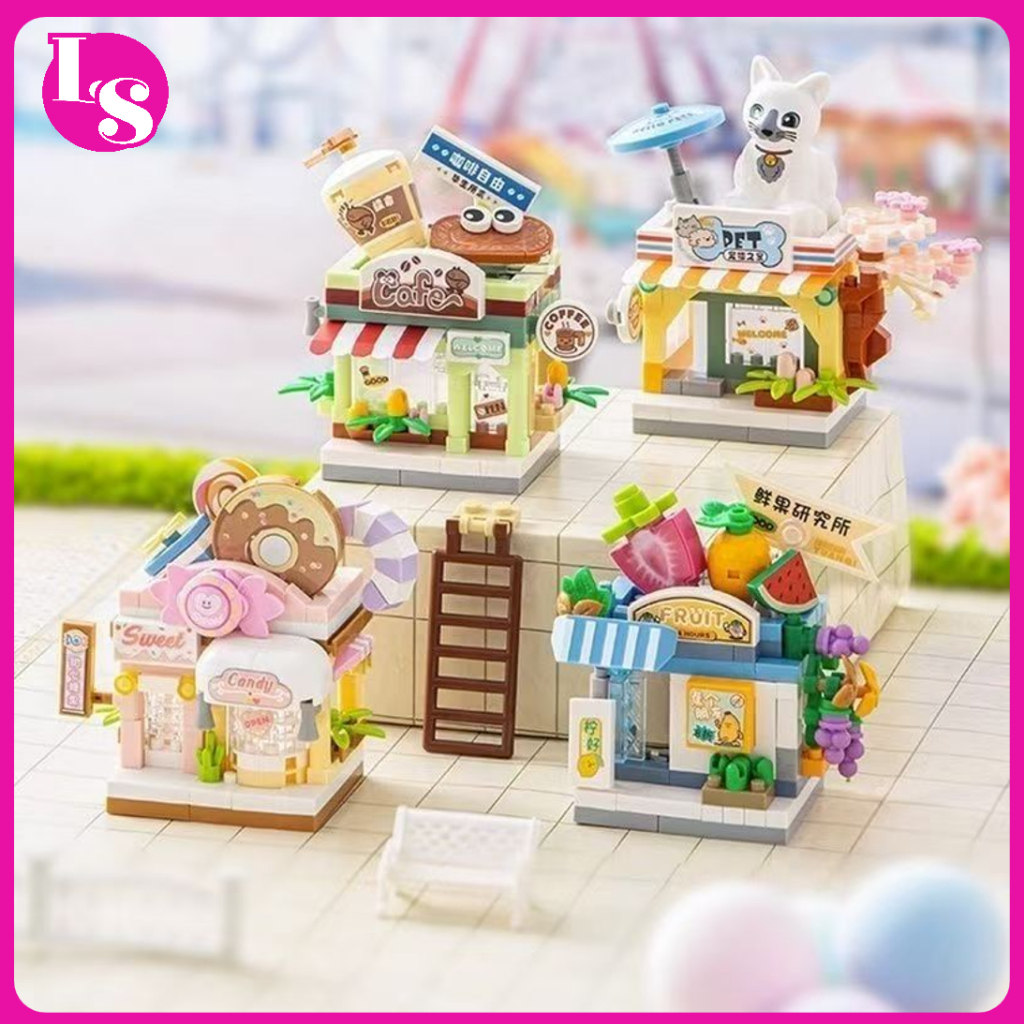 🧩🎪ตัวต่อ LOZ สวนสนุกมินิ  เรือสลัด ม้าหมุน ชิงช้าสวรรค์ เก้าอี้บิน DIY ประกอบ 7.5cm 140pcs ของเล่นเด็ก ของขวัญ <LS> - รูปที่ 5