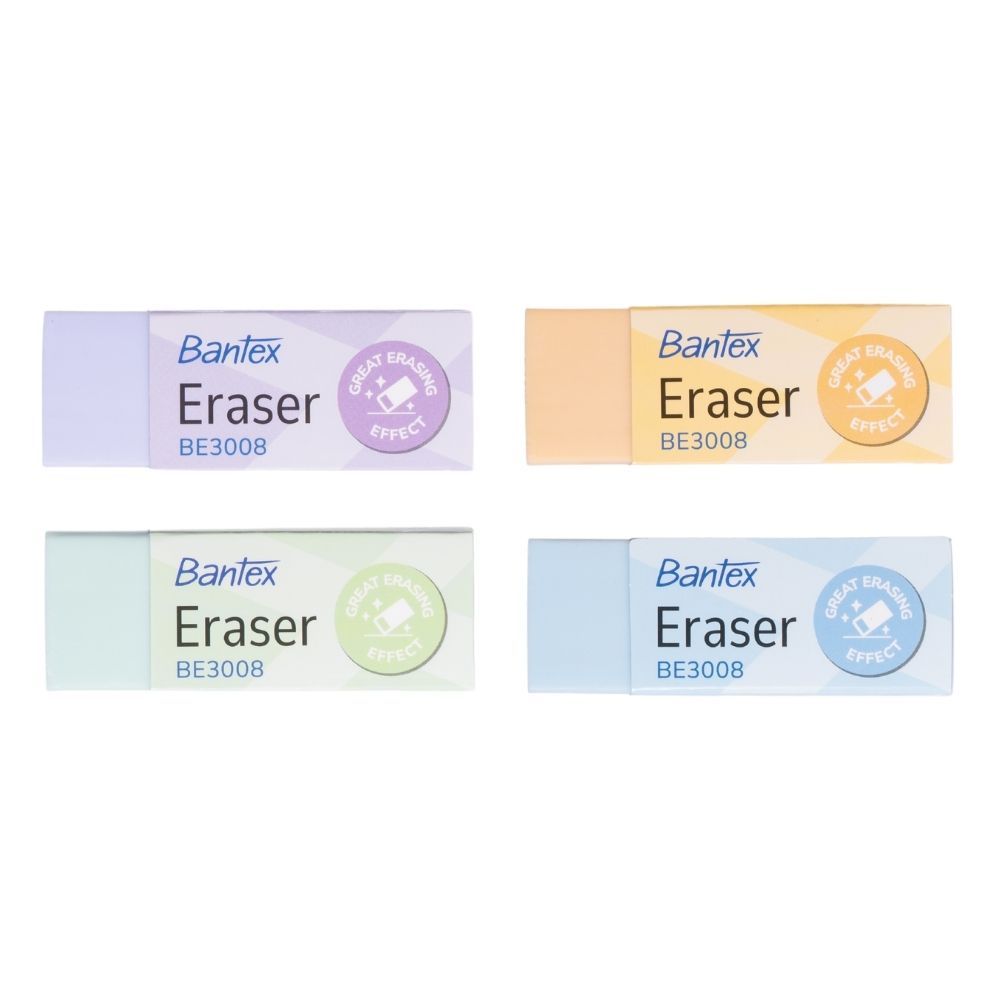 Bantex ยางลบ ยางลบดินสอ สีมินิมอล มี 2 ขนาด ลบสะอาด ฝุ่นน้อย ไม่ทิ้งคราบ Eraser