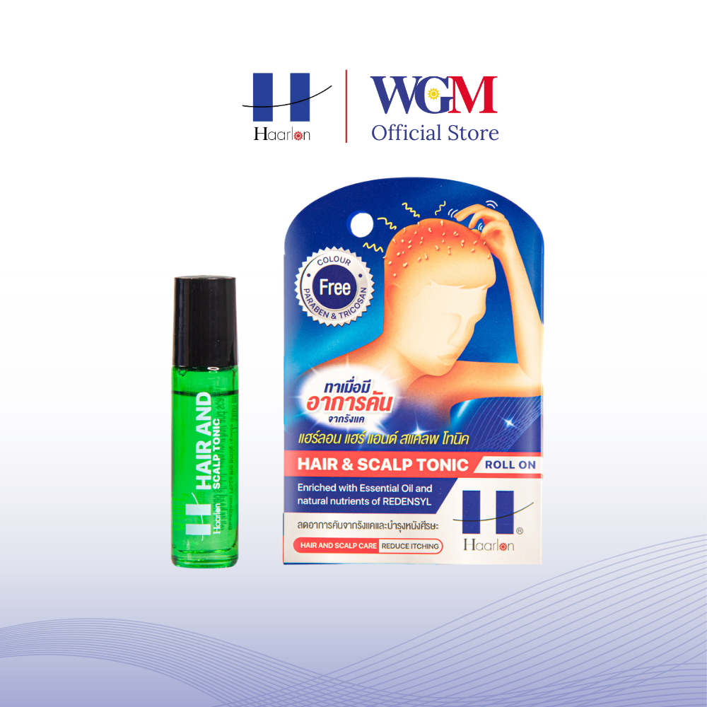 Haarlon แฮร์ลอน โทนิคหัวลูกกลิ้ง สูตรเย็น บำรุงหนังศีรษะ แก้อาการคัน รังแค 8 มล.