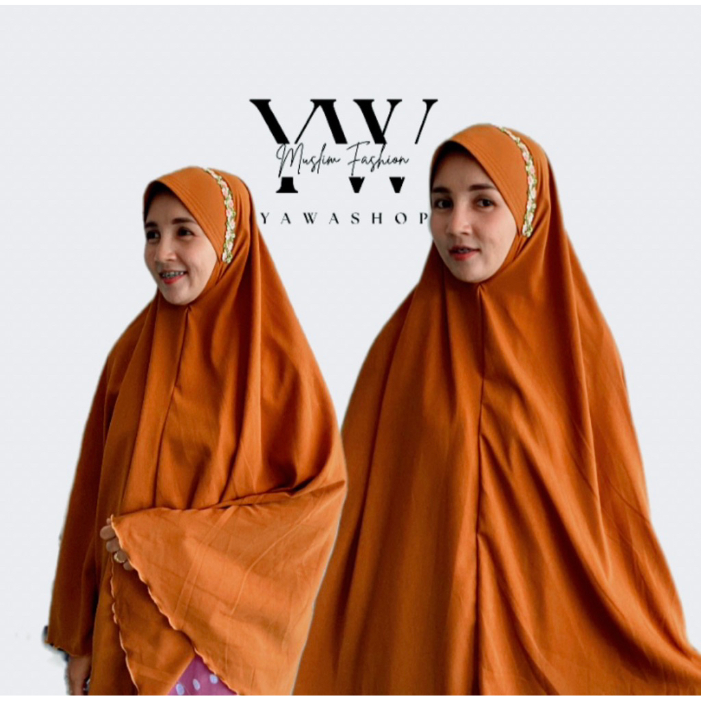 ผ้าคลุมกุลยะห์รุ่นลูกไม้คาดหัว มีคาง มีเชือก ขนาดไซต์XL