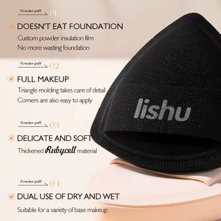 Lishu Velvet Powder Puff ฟองน้ำแต่งหน้าทรงหยดน้ำขนาดใหญ่ นุ่มละมุน ปราศจากลาเท็กซ์ สำหรับครีมเหลว รองพื้น และแป้งฝุ่น