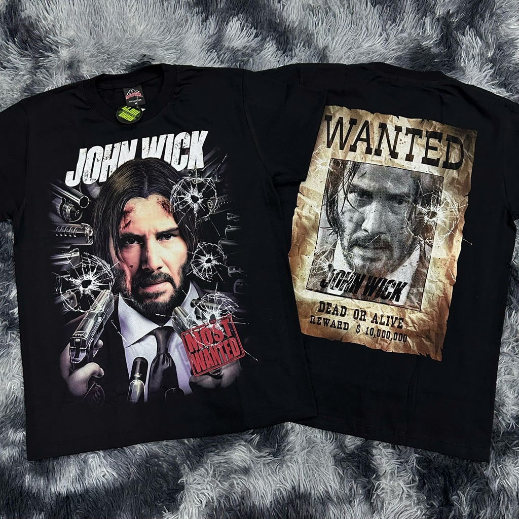 เสื้อยืด John Wick เรืองแสง ป้ายRocktees ผ้าคอตตอน 100