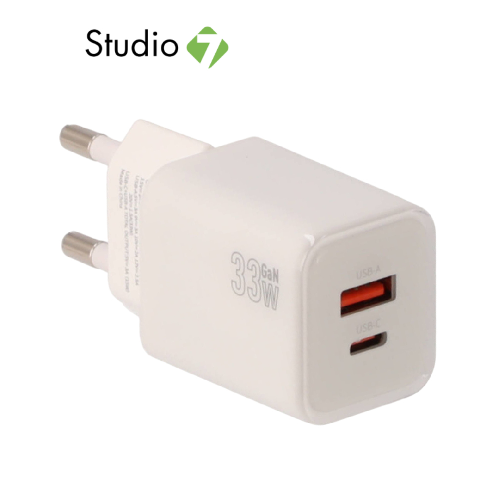 อะแดปเตอร์ TITANV Wall USB Charger 1 USB-A / 1 USB-C (PD33W) HyperChare GaN by Studio7