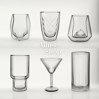 [ ซื้อ 3 จ่าย 2] รวมแก้วไม่มีมีหูจับ แก้ว2ชั้น 1ชั้น ชา กาแฟ รวมรุ่นM มีให้เลือก70+แบบ 80-600ml Double Wall Glas