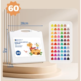 Enmy ปากกาเมจิก 2 หัว🎨 24/36/48/80 สี ปากกาเมจิกอะคริลิก Enmy กันน้ำ เขียนได้บนทุกพื้นผิว อุปกรณ์ศิลปะ เครื่องเขียน