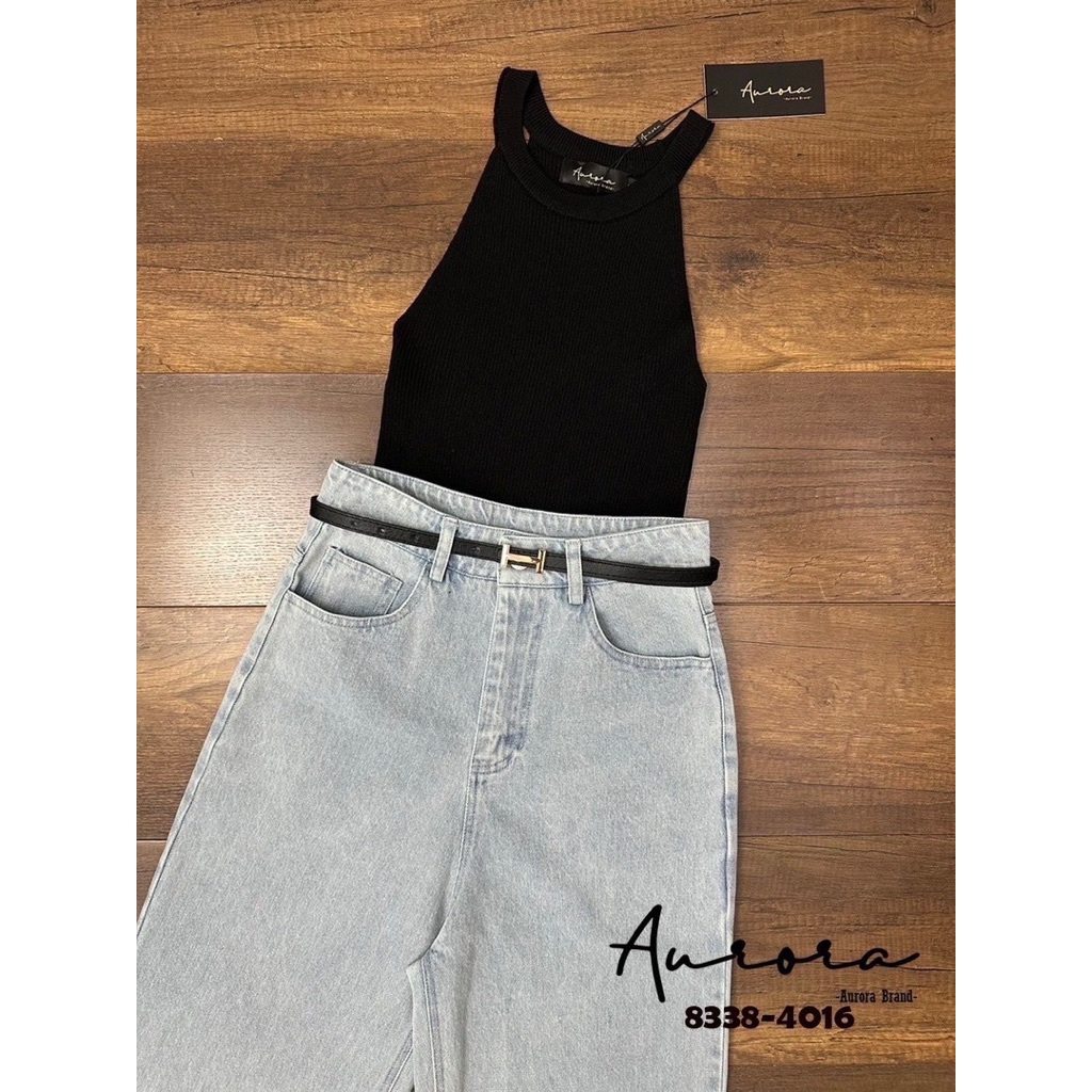 พร้อมส่ง XS SM⚡️AR 8338 ชุดเซต เสื้อสีดำ+กางเกงยีนส์ขายาว+เข็มขัด คุ้มมาก! - รูปที่ 2