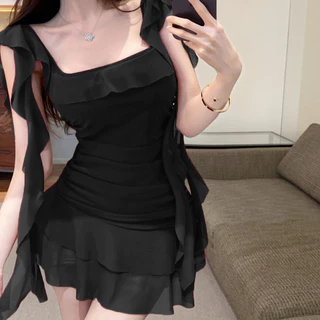 💞Sexy Love💞ชุดเดรส ชุดเดรสผู้หญิง รัดรูป สะโพก ใส่เที่ยว ทรงสวย ชีฟอง ผ้าสปัน คอเหลี่ยม ส่งไวจากไทย