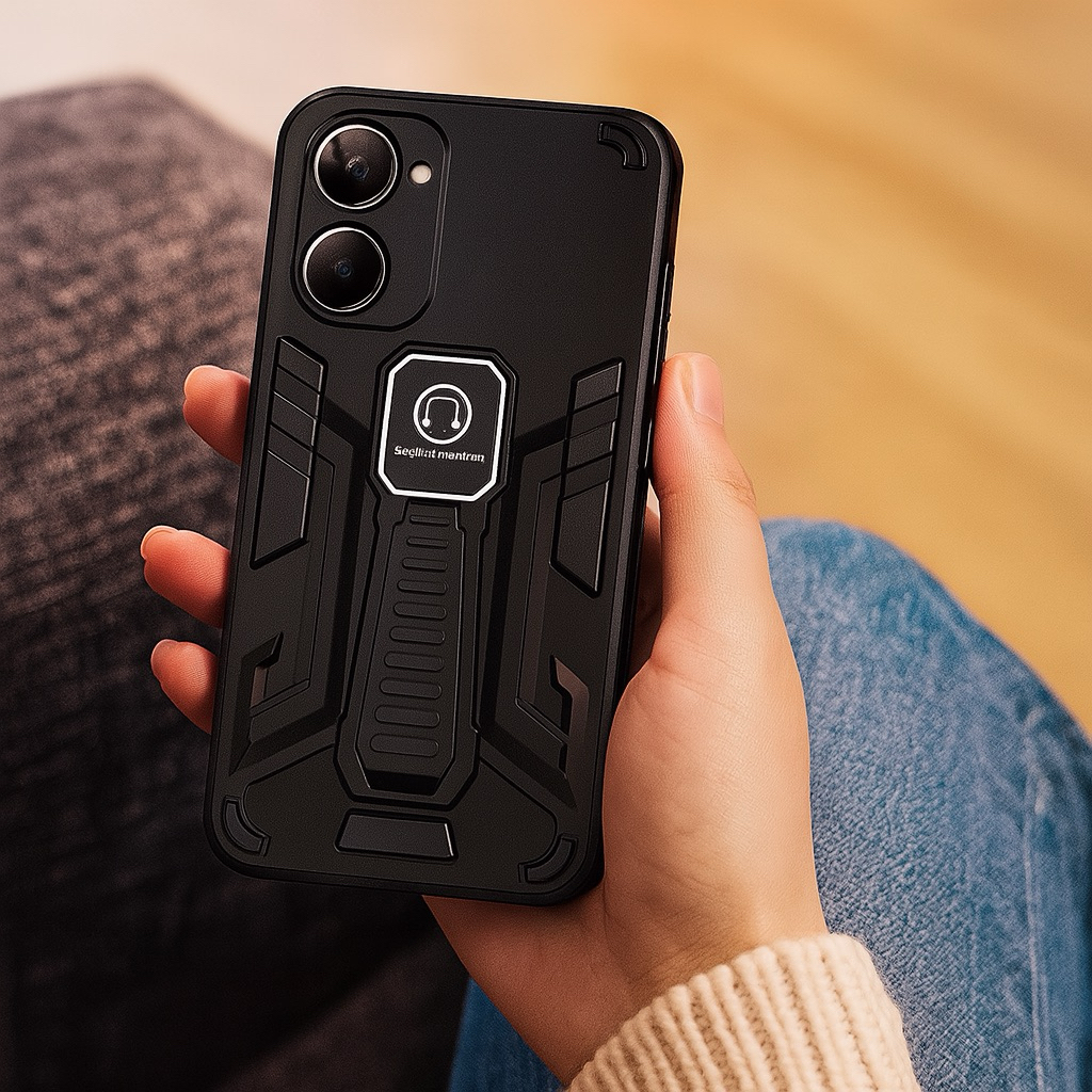 เคสมือถือตั้งได้ มุมกันกระแทกอย่างดี ด้านหลังมีแผ่นแม่เหล็ก  POCO C75 C40 C55 C65 M6Pro 4G และ TECHN