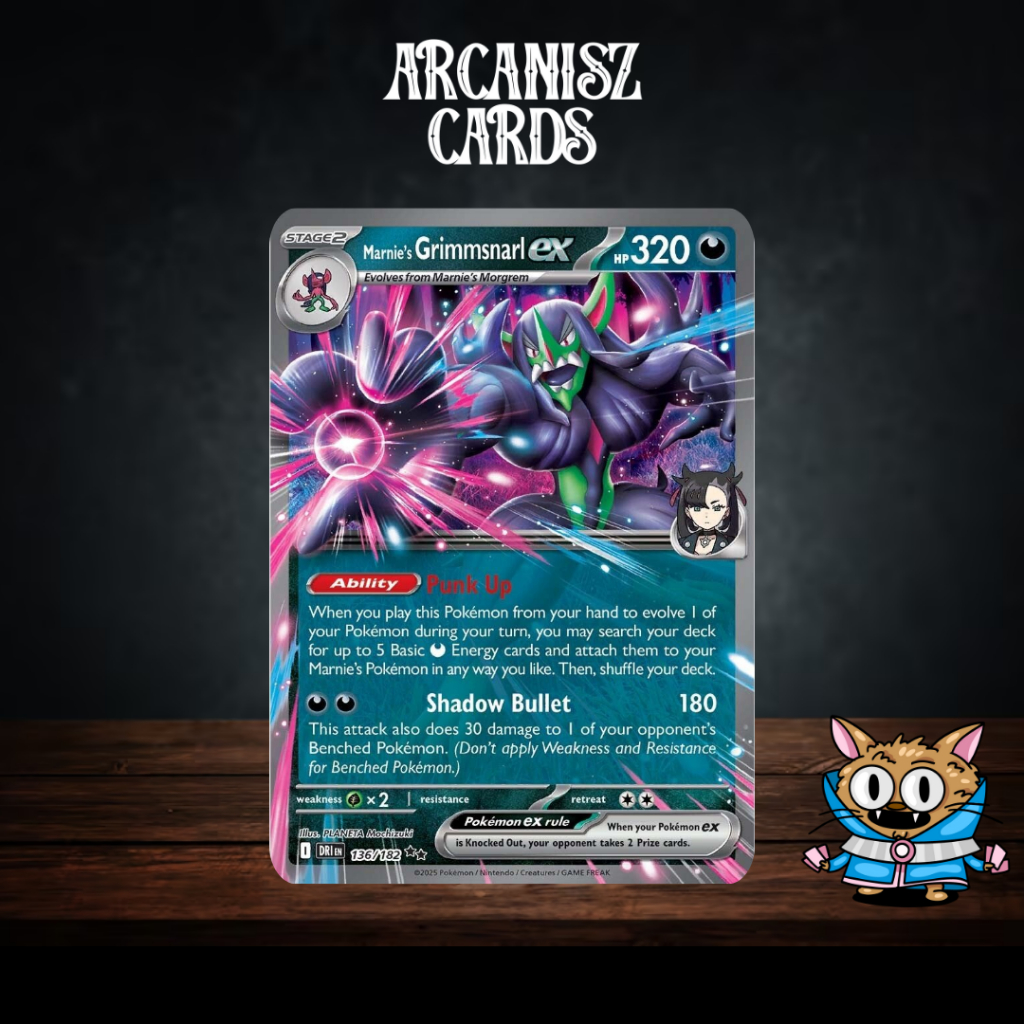 Marnie's Grimmsnarl ex Pokemon Destined Rivals 136/182 การ์ดโปเกม่อนภาษาอังกฤษ