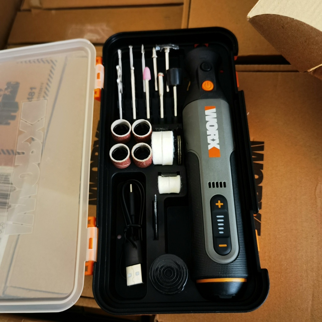 เครื่องเจียรมือไร้สาย WORX WX106 | แบตเตอรี่ 8V | ตัด/แกะสลัก/ขัด/เจาะ | ของแท้ใหม่แกะกล่อง | พร้อมช
