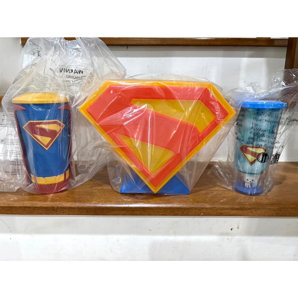 แก้วและถังป๊อบคอร์น Superman เมเจอร์ ของใหม่พร้อมส่ง