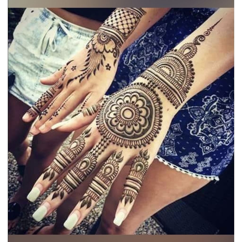 natural henna body paint tattoo made from natural ingredients henna leaves รอยสักสีเฮนน่าธรรมชาติ ส่