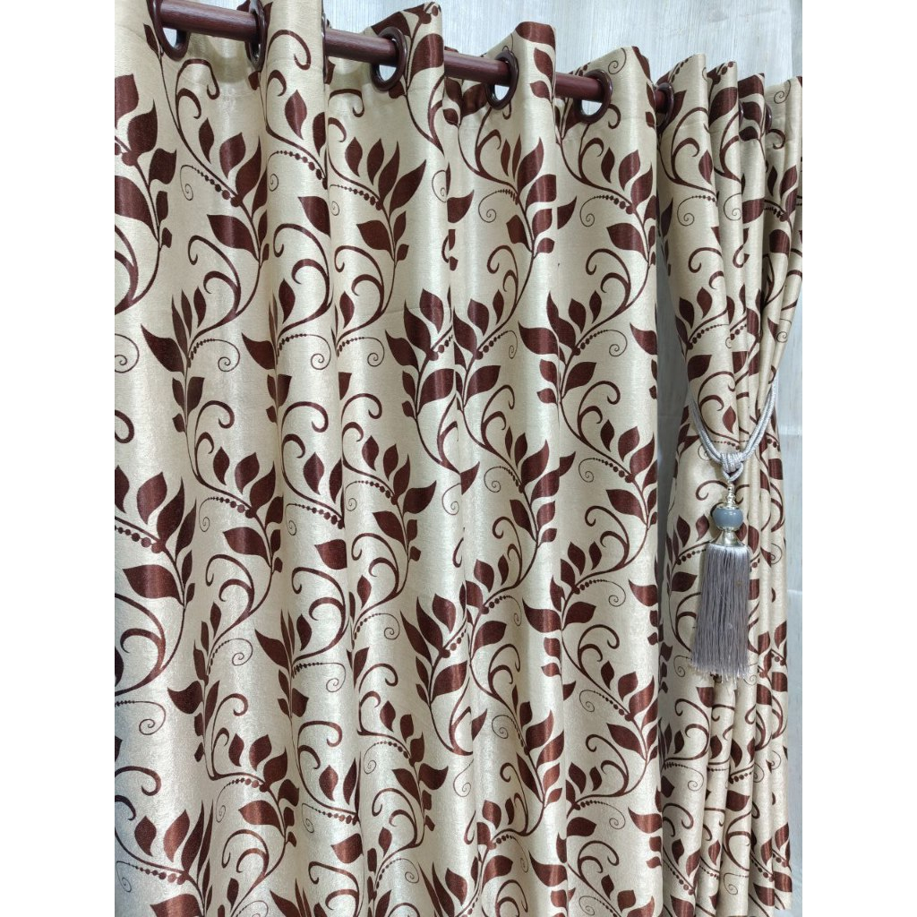 แนะนำ ผ้าม่าน ผ้าม่านหน้าต่างกันแสง ผ้าม่านประตู สำเร็จรูป เกรดA กันแสงยูวี 90%-98% ลายใบไม้ใหญ่ ราคาพิเศษ มีเก็บเงินปลายทาง