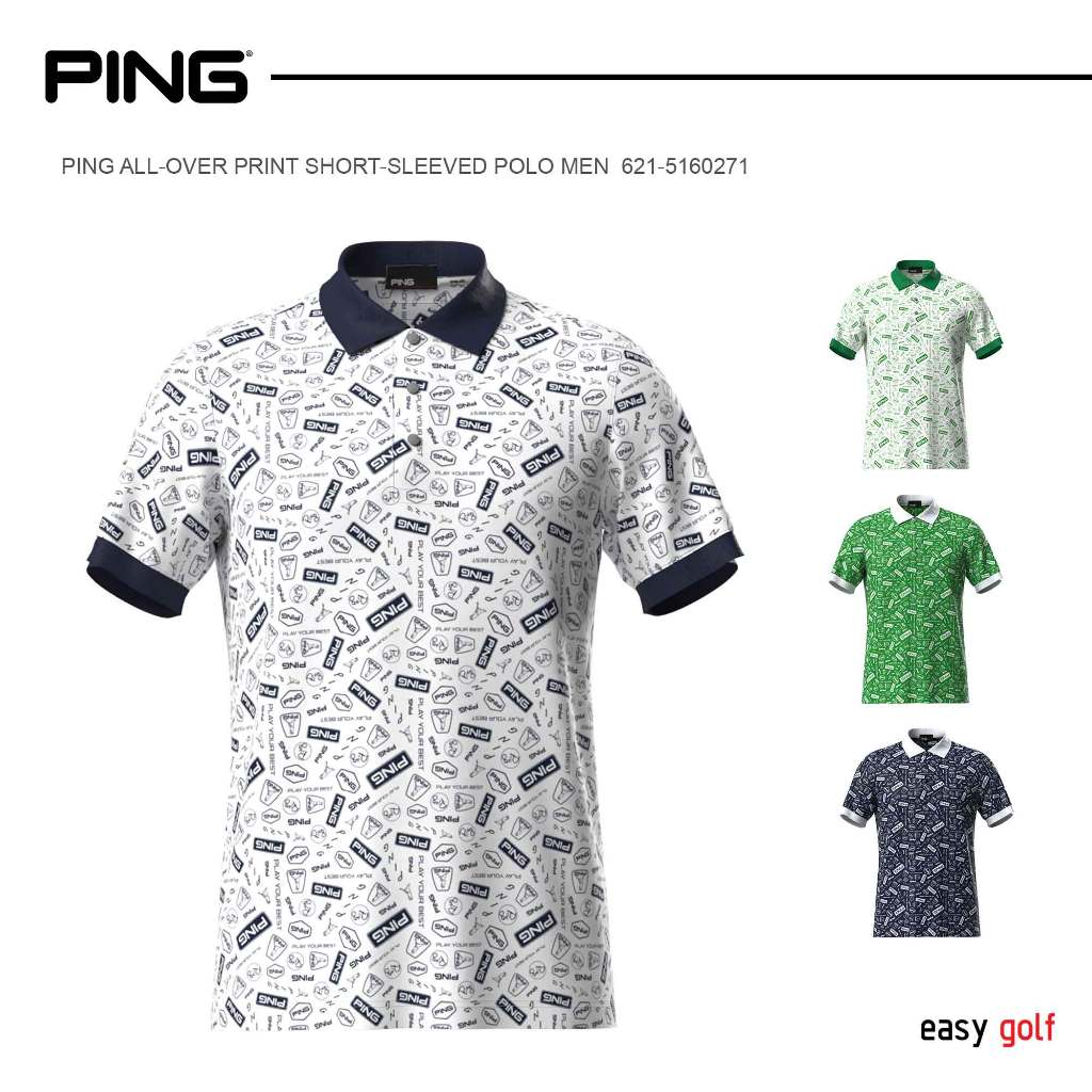 PING ALL-OVER PRINT SHORT-SLEEVED POLO SHIRT   PING MEN'S POLO เสื้อกีฬากอล์ฟผู้ชาย 621-5160271