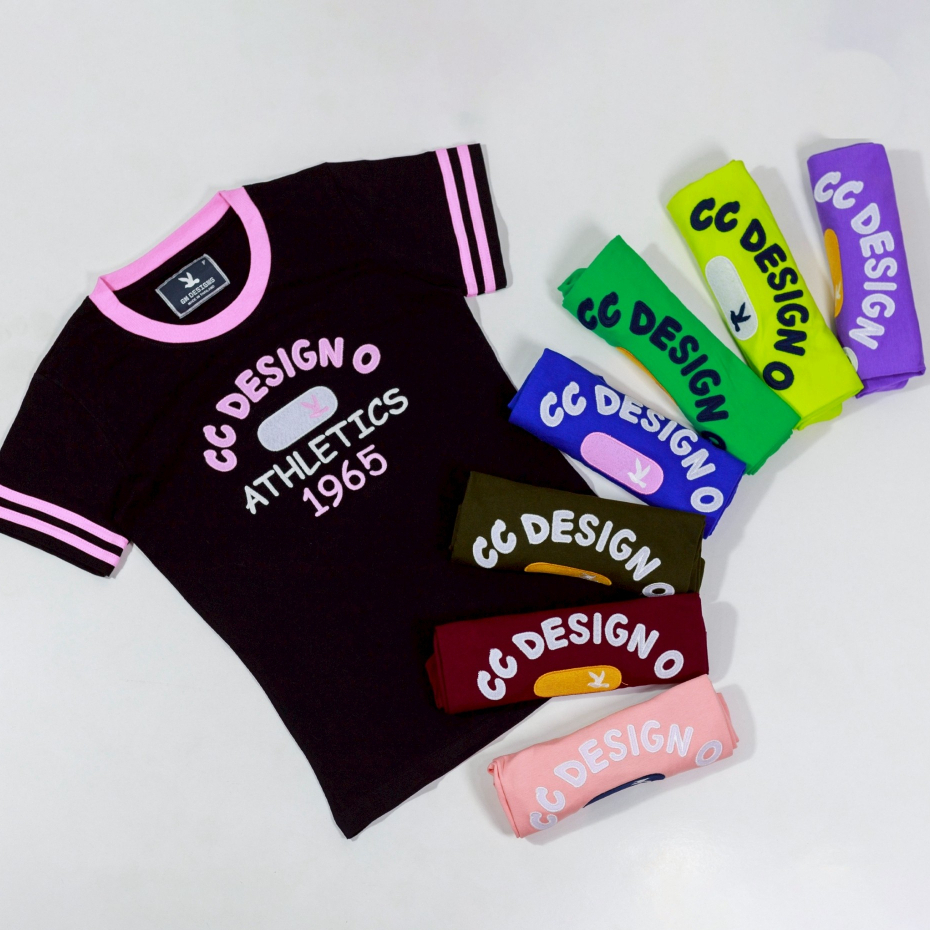 GM DESIGNS  เสื้อยืดคอกลมหญิง(เข้ารูป) งานปัก เสื้อยืดผ้าคอตตอน GM-3067/3