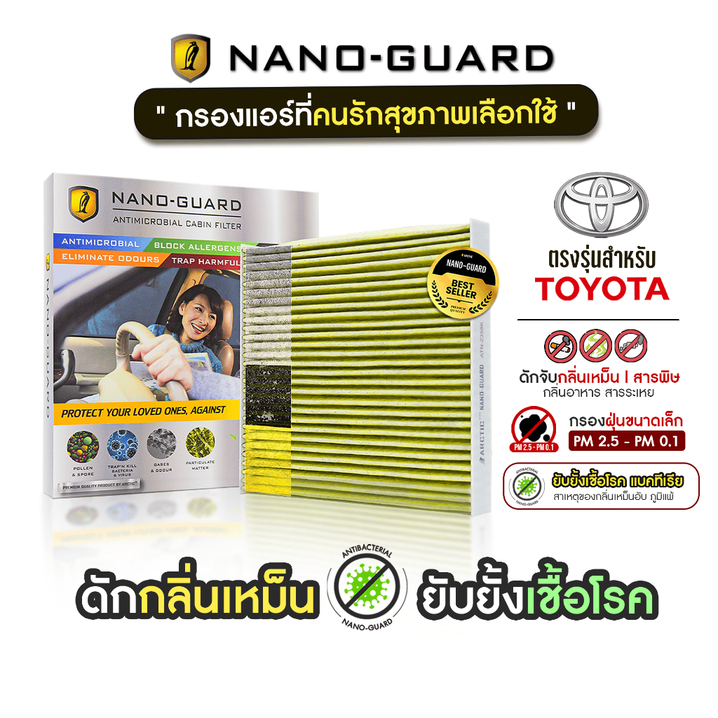 กรองแอร์ ARCTIC รุ่น Nano-Guard สำหรับ Toyota (เลือกรุ่นด้านใน)