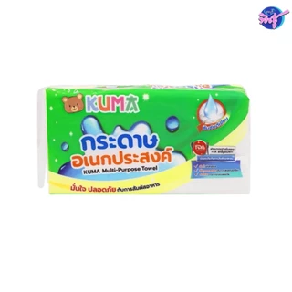 [เซท 2แพค] KUMA คุมะ กระดาษอเนกประสงค์ Multi-Purpose Towel ขนาด 90แผ่น แพค 4ห่อ ซับอาหาร