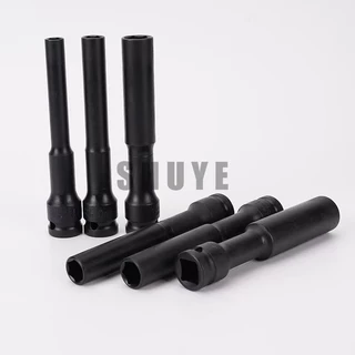 ลูกบล็อกยาว ยาว128MM.ลูกบล็อก 6 เหลี่ยมยาว 1/2" ดำ เกรด CRV ลูกบล็อกลม บล็อกขันล้อ ถอดล้อ บล็อกไฟฟ้า บล็อก ข้อต่อ