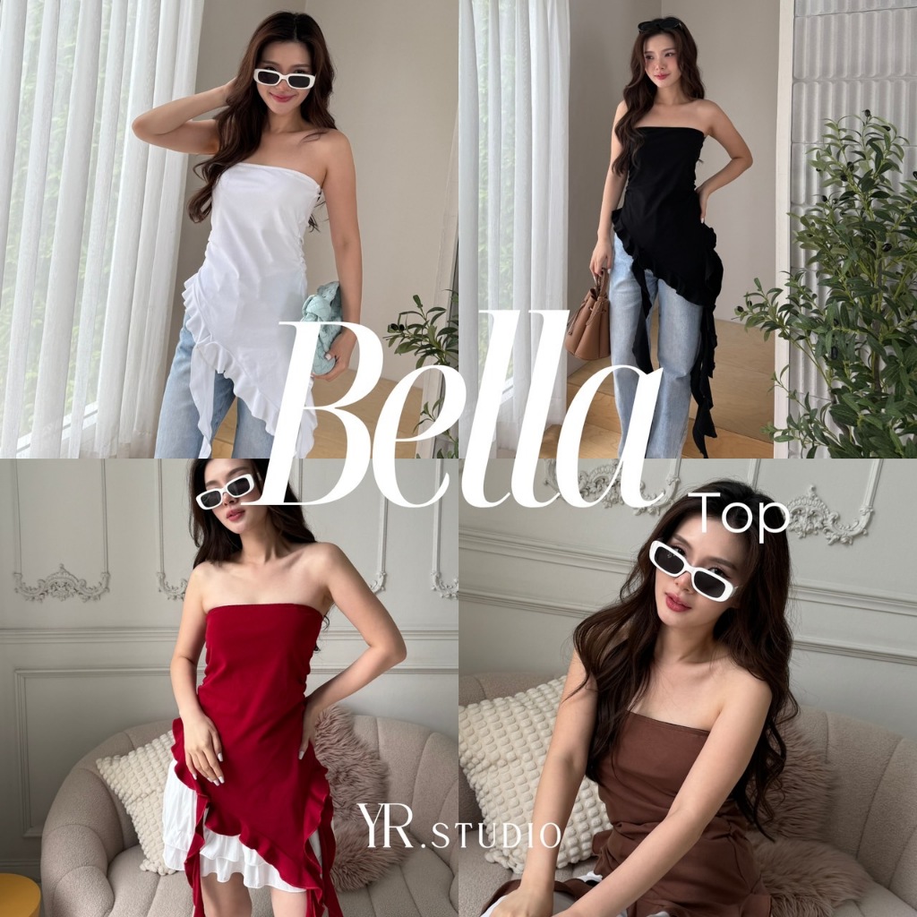 BELLA TOP เสื้อเกาะอกแต่งแมงกะพรุน ผ้าคอตตอลสเปนเด็กเนื้อหนา ช่วงอกมีซับใน ไม่บางเเน่นอนค่า สวยเปรี้ยว ตรงจุด พร้อมส่ง