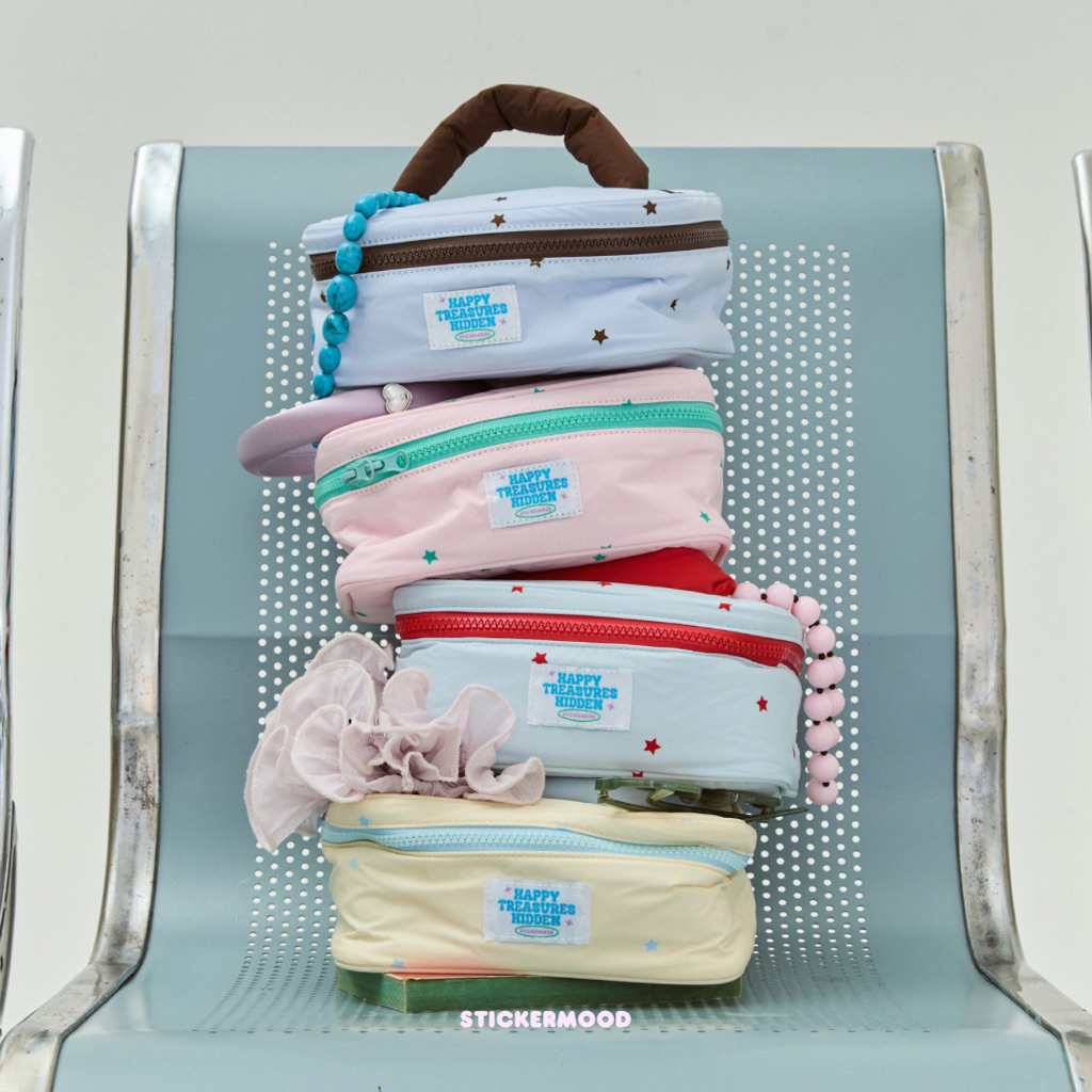 **ทักแชทขอโค้ด** Twinkle little stars bag กระเป๋าใส่เครื่องสำอางค์สุดคิ้วท์⭐️🩵 (BG_009)
