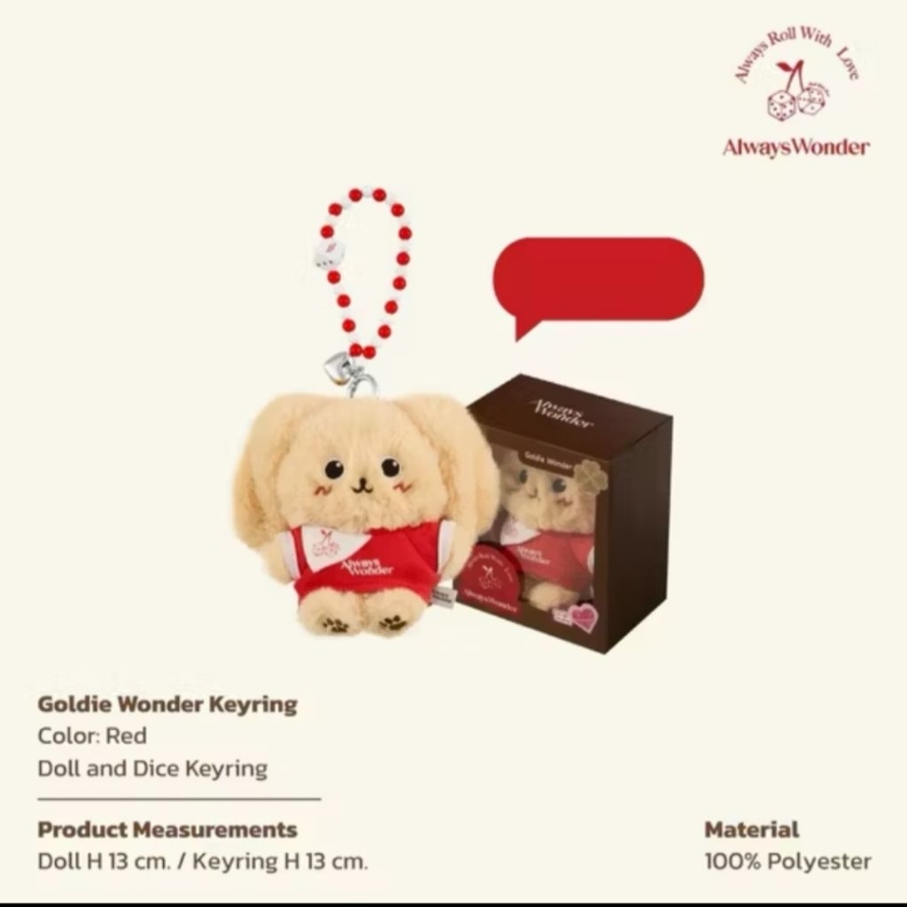 [พร้อมส่ง] AlwaysWonder - Goldie keyring Roll with Love