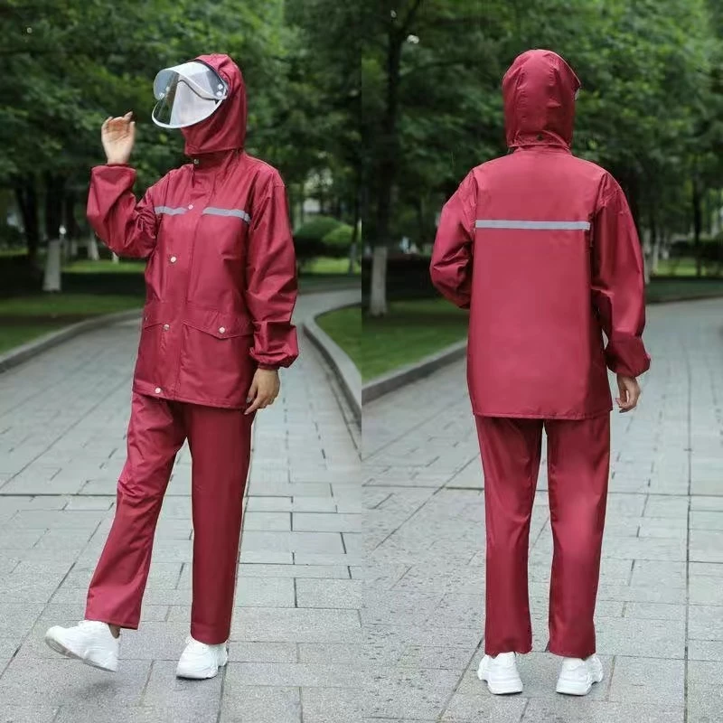 ชุดกันฝนผู้ใหญ่พกพา เสื้อ+กางเกง มีแถบสะท้อนแสง ขี่มอไซค์ thumbnail 6