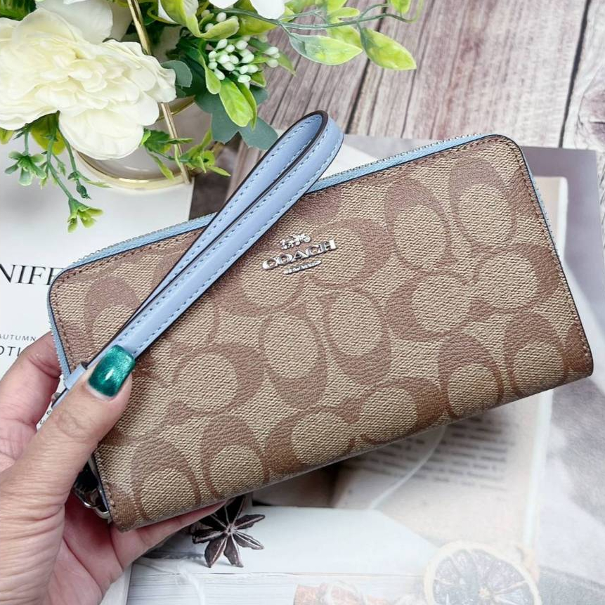 🎀 (สด-ผ่อน) CAO92 ลูกส้ม CA092 / C4452 CW778 LONG ZIP AROUND WALLET IN SIGNATURE CANVAS - รูปที่ 4