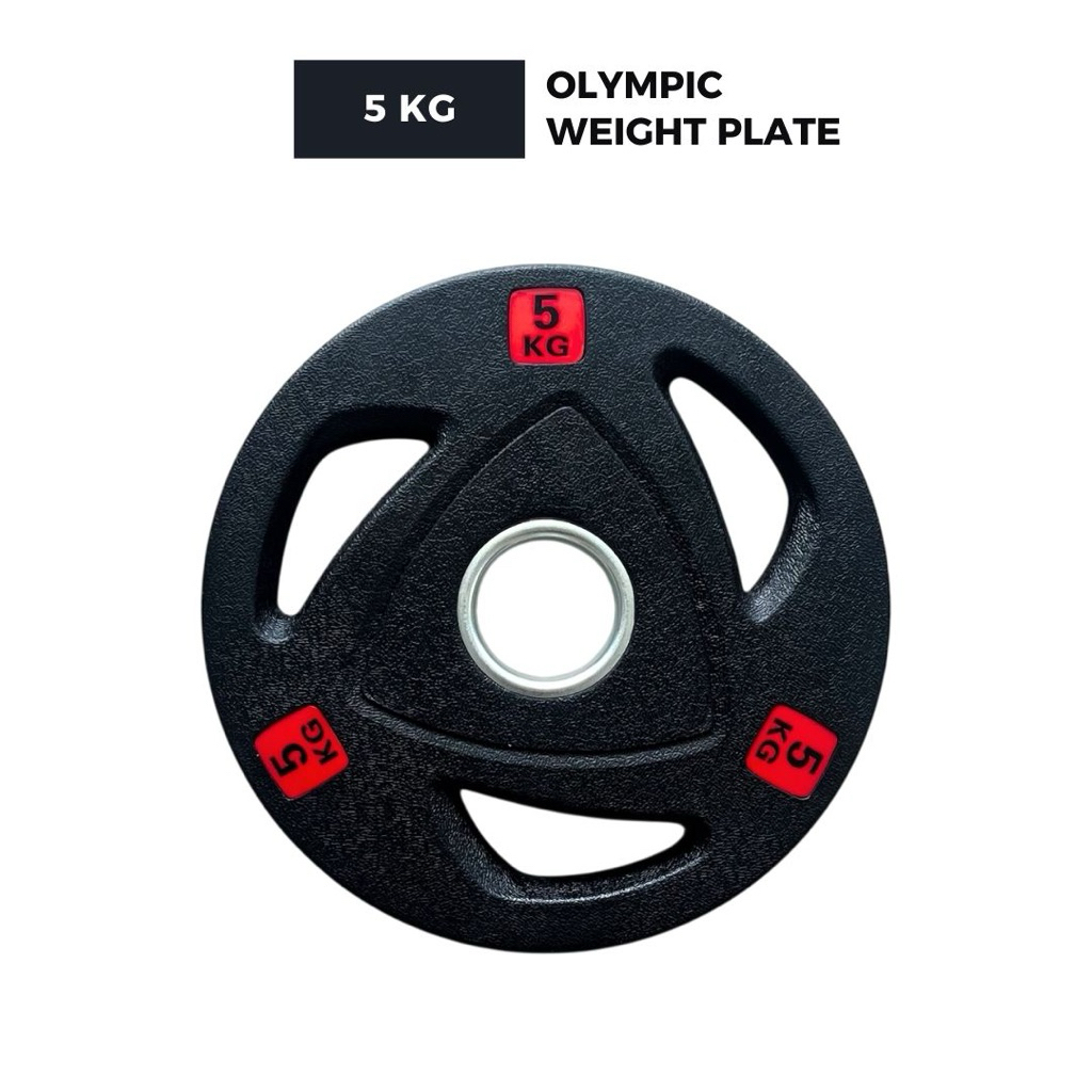 (1 ชิ้น) แผ่นน้ำหนัก 5 kg แผ่นน้ำหนักหุ้มยาง Olympic Weight Plates ขนาดรู 2 นิ้ว (50 mm) ใช้กับ Olym