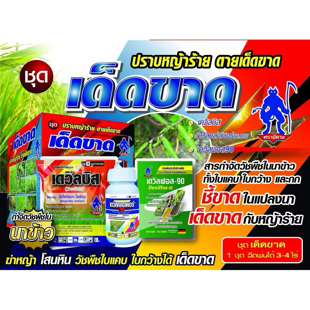 เด็ดขาด (ยกลัง มี24ชุด)กำจัดวัชพืชในนาข้าว