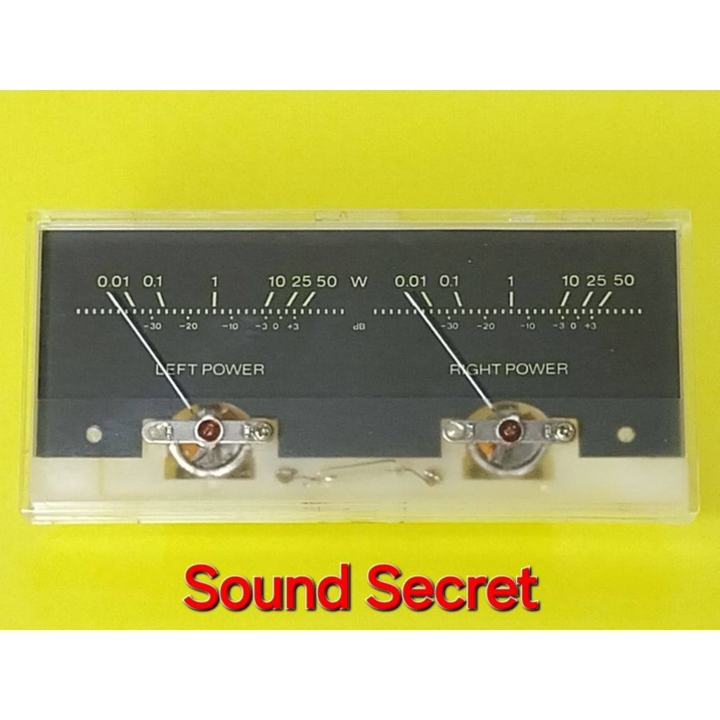 VU Meter เข็ม มิเตอร์เข็มคู่ วินเทจ มีไฟหลอดไส้ 9 โวลท์ในตัว