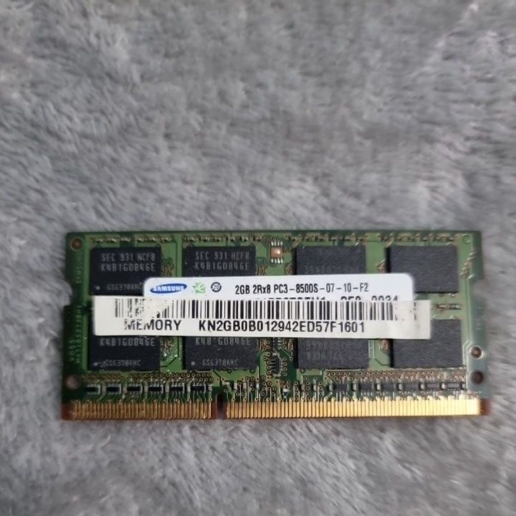 แรมโน๊ตบุ๊ค ram samsung 2GB 2Rx8 PC3-8500S-7-10-F2