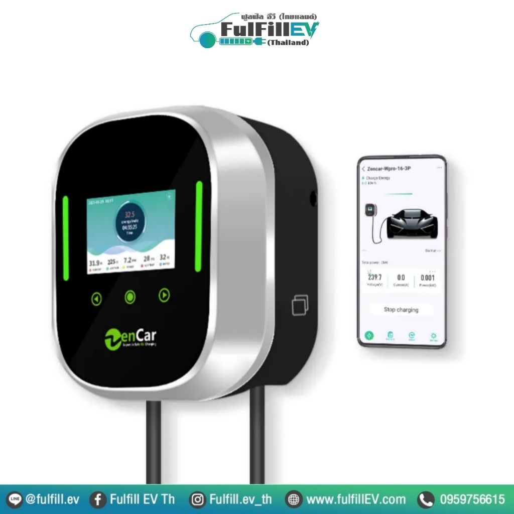 Mini EV BOX (Zencar) Built-in RCD typeB 7kw/22kw 32A Wi-Fi APP Bluetooth RFID