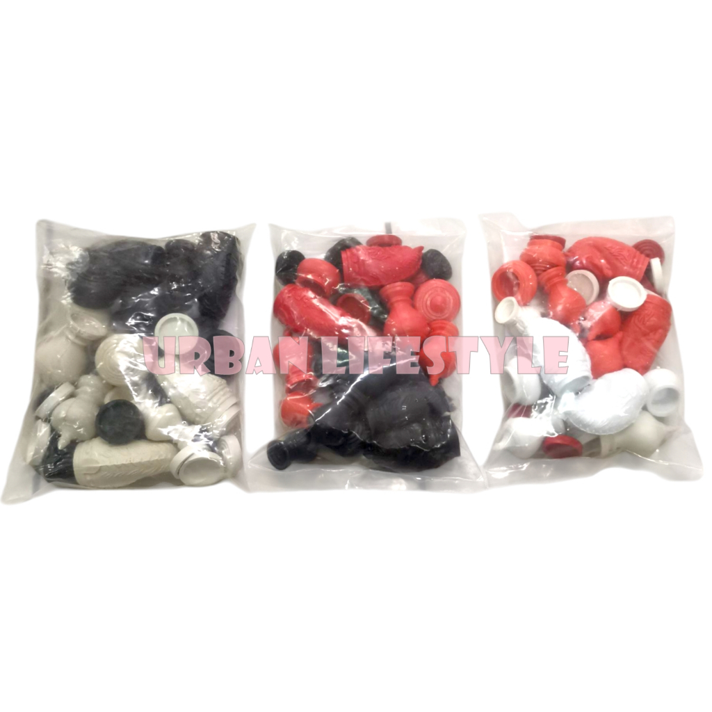 หมากรุกไทย ตัวเดินกระดานหมากรุกไทย แบบถุง ตัวหมาก สีขาว-ดำ สีแดง-ดำ สีขาว-แดง แบบด้าน พร้อมกระดานกระดาษ