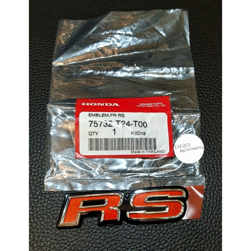 ของแท้ โลโก้ RS หน้ากระจัง สีแดง HONDA CIVIC FE RS  CIVIC E-HEV RS  2021-2024