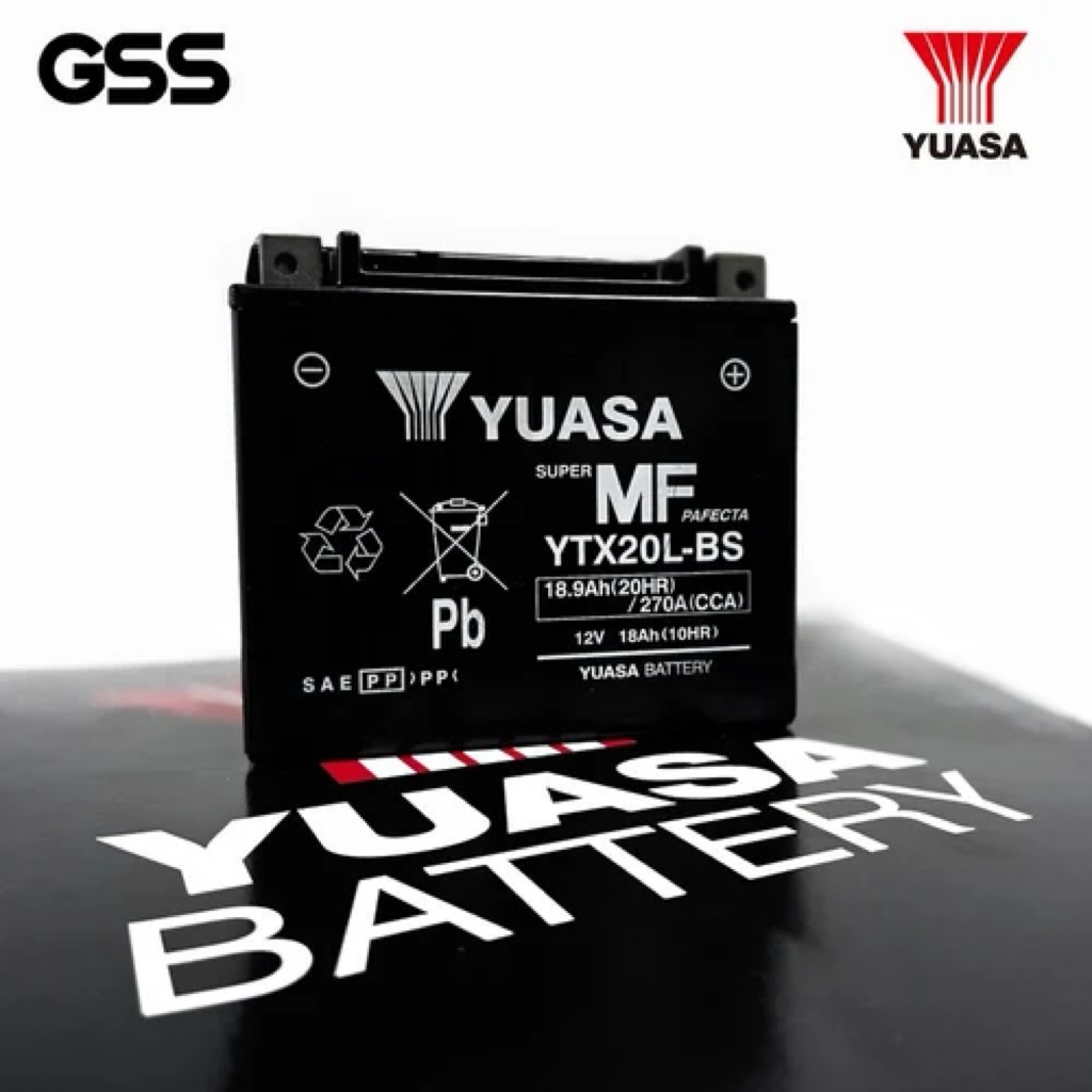 YUASA แบตเตอรี่ ytx20L  High Performance Maintenance Free แบตแห้ง [ YTX20L-BS ] 12V 18-18.9Ah ใช้สำห