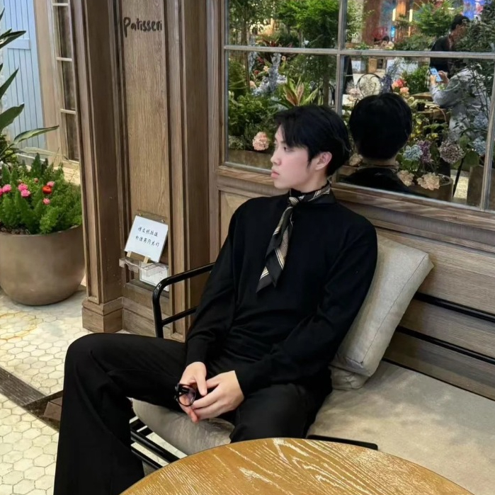 Houndstooth Shinori Scarf for the Modern Man  ผ้าพันคอลายชิโนริ ฮาวด์สทูธ คลาสสิค เรียบ เท่ - รูปที่ 7