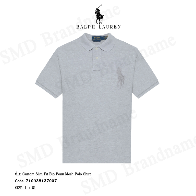 Polo Ralph Lauren เสื้อโปโลผู้ชาย รุ่น Custom Slim Fit Big Pony Mesh Polo Shirt Code: 710938137007