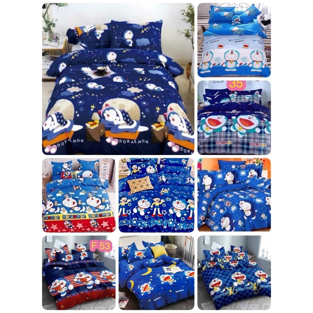 Doraemon ชุดเครื่องนอนลายโดเรมอน ครบชุดหกชิ้น ผ้าปูที่นอนพร้อมผ้านวม มีครบทุกขนาด 3.5/5/6 ฟุต