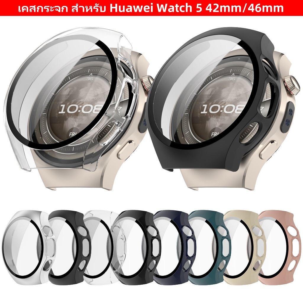 เคส สําหรับ Huawei Watch 5 42mm/46mm เคส แบบPC huawei watch5 42mmเคสฟิล์มกระจก สําหรับ Huawei Watch 5 46mm ป้องกันหน้าจอ