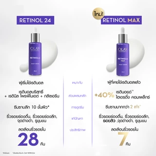 [ทั้งหมด 2 ชิ้น] โอเลย์ รีเจนเนอรีส เรตินอล24 แม็กซ์ ไนท์ เซรั่ม 30 มล. OLAY RETINOL 24 NIGHT SERUM 30 ML
