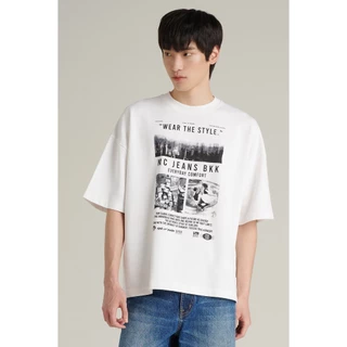 Mc JEANS (แม็คยีนส์) Online Exclusive เสื้อยืดผู้ชาย เสื้อยืดแขนสั้น ทรงโอเวอร์ไซส์ มีให้เลือก 2 สี MTTZA34