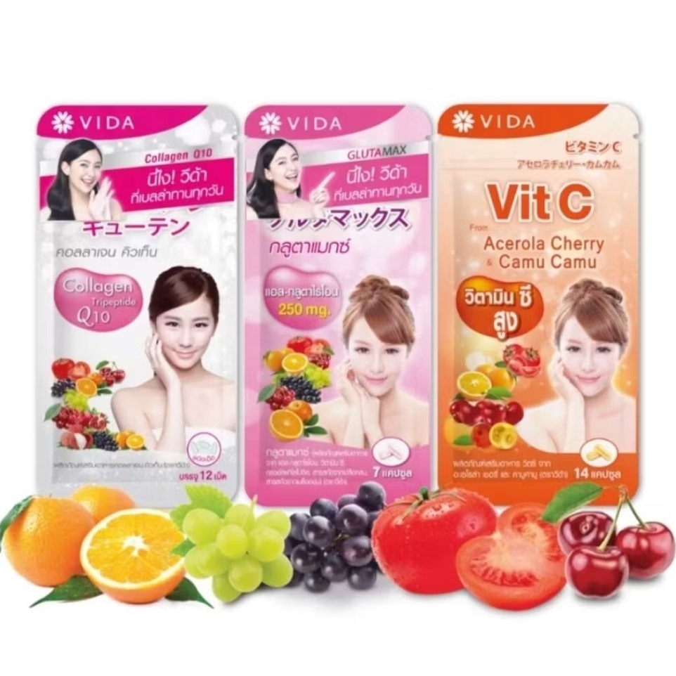 VIDA ผลิตภัณฑ์เสริมอาหาร GlutaMax Collagen Q10  VitC